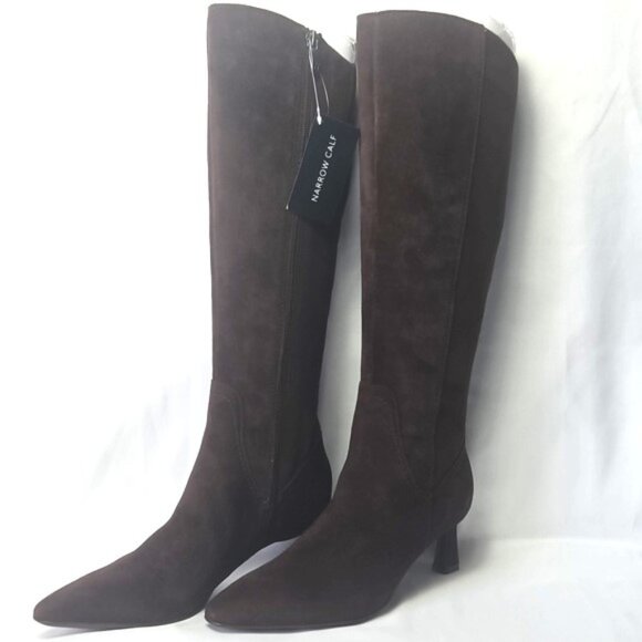 Naturalizer Women's Deesha 5M Mahogany Suede Knee High Boots with "Narrow Calf" - Picture 1 of 12